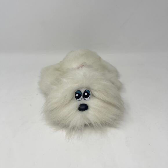 Vintage 1985 Tonka Newborn Pound Puppy Furries‎ White Long Hair 11" - Picture 1 of 7
